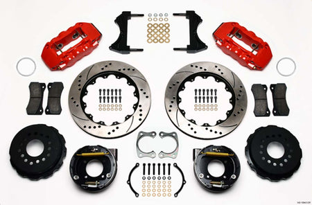 Wilwood AERO4 Big Brake 4 Piston Rear Brake Kit - Red - GM