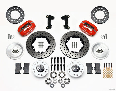 Wilwood Forged Dynalite Pro Series Front Brake Kit - Red - Ford Mustang 1974-78