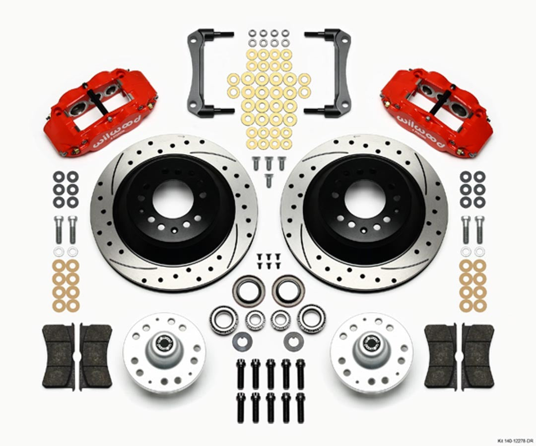 Wilwood Forged Narrow Superlite 6R 6 Piston Front Brake Kit - Red - GM F-Body / X-Body 1970-78