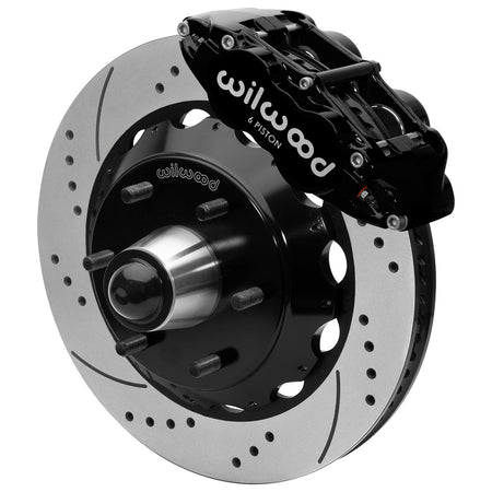 Wilwood Forged Narrow Superlite 6R Big Brake 6 Piston Front Brake Kit - Black - GM 140-16458-D