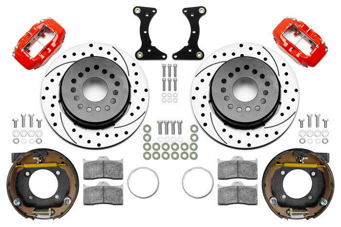 Wilwood Forged Dynalite 4 Piston Rear Brake Kit - Red - GM G-Body 1978-88