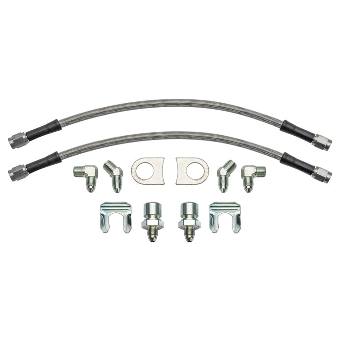 Wilwood Flexline Brake Hose Kit - 12 in 3 AN Hose - 3 AN Straight Female Inlet - 3 AN Straight Female Outlet