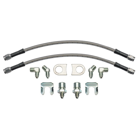 Wilwood Flexline Brake Hose Kit - 12 in 3 AN Hose - 3 AN Straight Female Inlet - 3 AN Straight Female Outlet