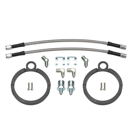 Wilwood Flexline Braided Stainless Brake Hose Kit - 12 in - 3 AN Straight Inlet / Outlet