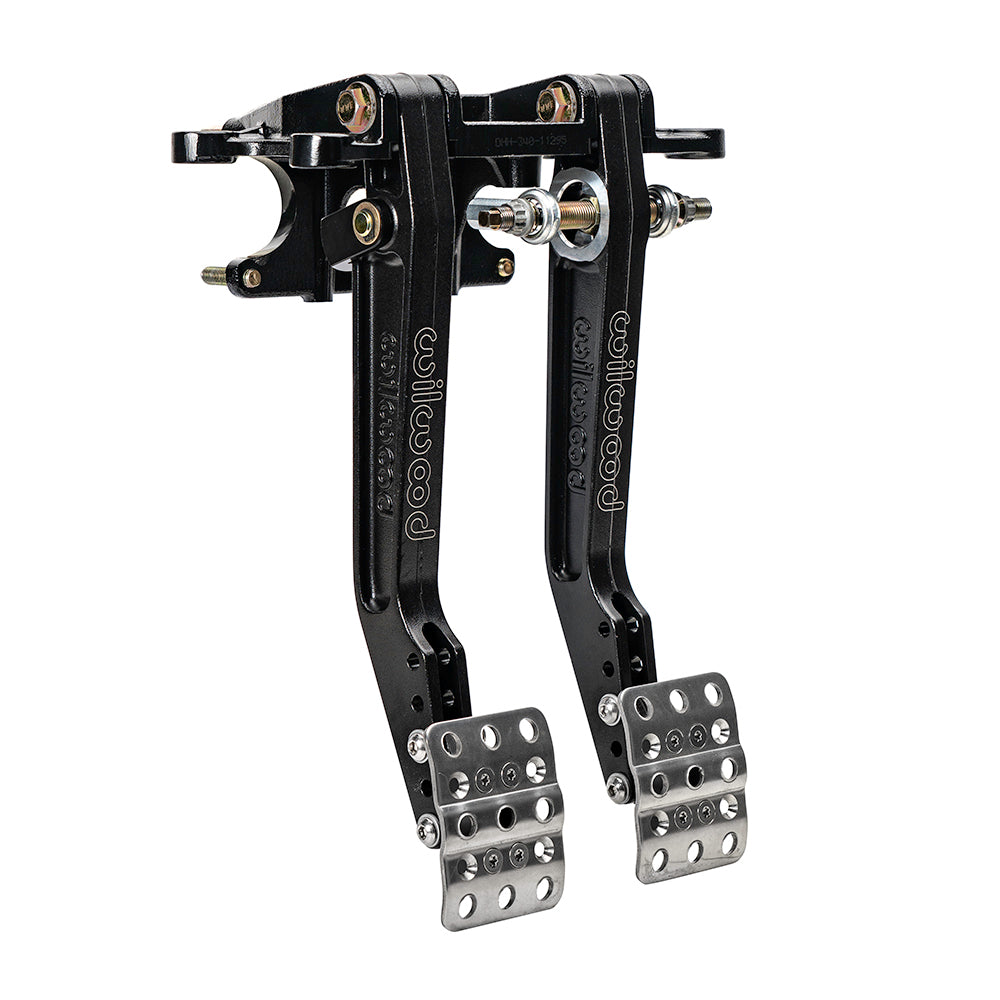 Wilwood Tru-Bar Brake / Clutch Pedal Assembly - 5.5-6.25 to 1 Ratio - 10.97-12.05 in Long - Firewall Mount - Black