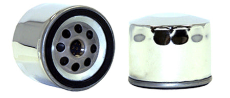 WIX Spin-On Oil Filter - 2.5 in Tall - 16 mm x 1.50 Thread - 20 Micron - Chrome - Ducati / Harley-Davidson