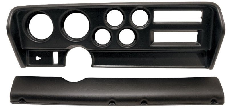 Auto Meter Direct-Fit Dash Panel - Four 2-1/16 in Holes - Two 3-3/8 in Holes - Black - With Air Conditioning - Pontiac GTO 1970-72