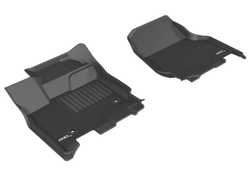 3D MAXpider Kagu Floor Liner - Front - Black/Textured - SuperCrew - Ford Fullsize Truck 2015-21 - (Pair)