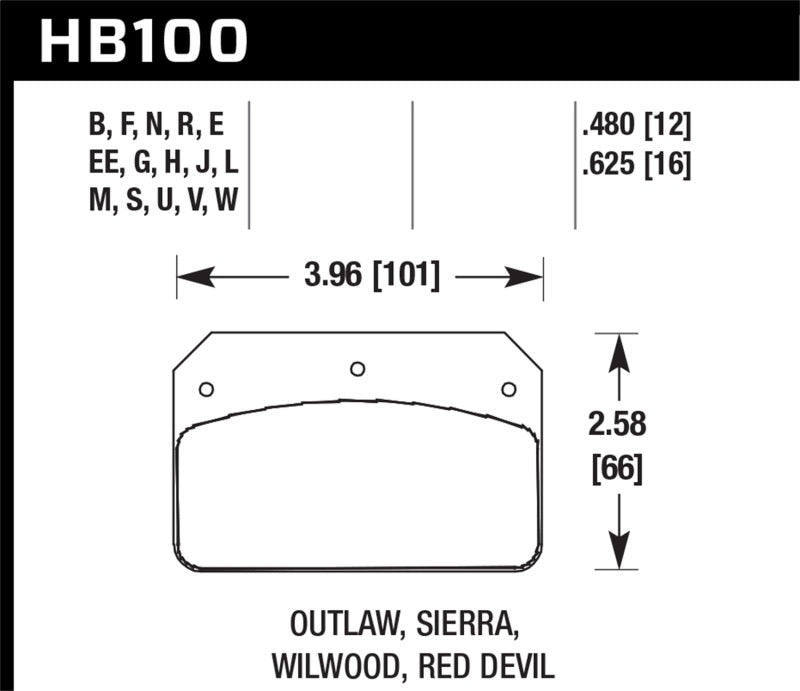 Hawk Disc Brake Pads - DR-97 w/ 0.480 Thickness