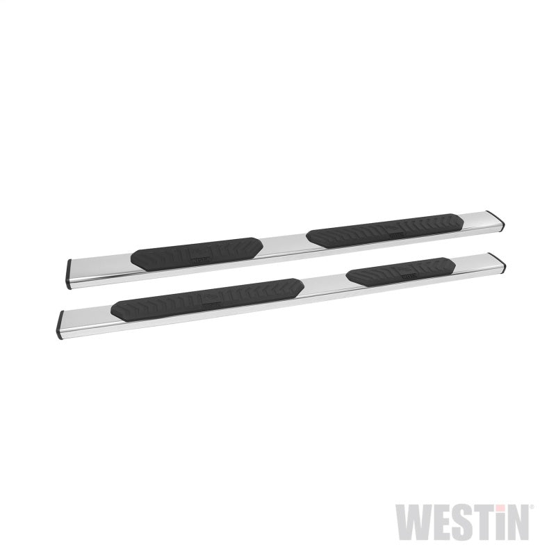 Westin R5 Oval Step Bars - 5 in OD - Stainless - Polished - Ram Fullsize Truck 2009-21 Crew Cab (Pair)