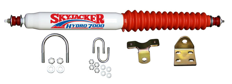 Skyjacker Steering Stabilizer Kit - Single - 16.50 in Compressed / 26.00 in Extended - 2.39 in OD - White Paint - Universal