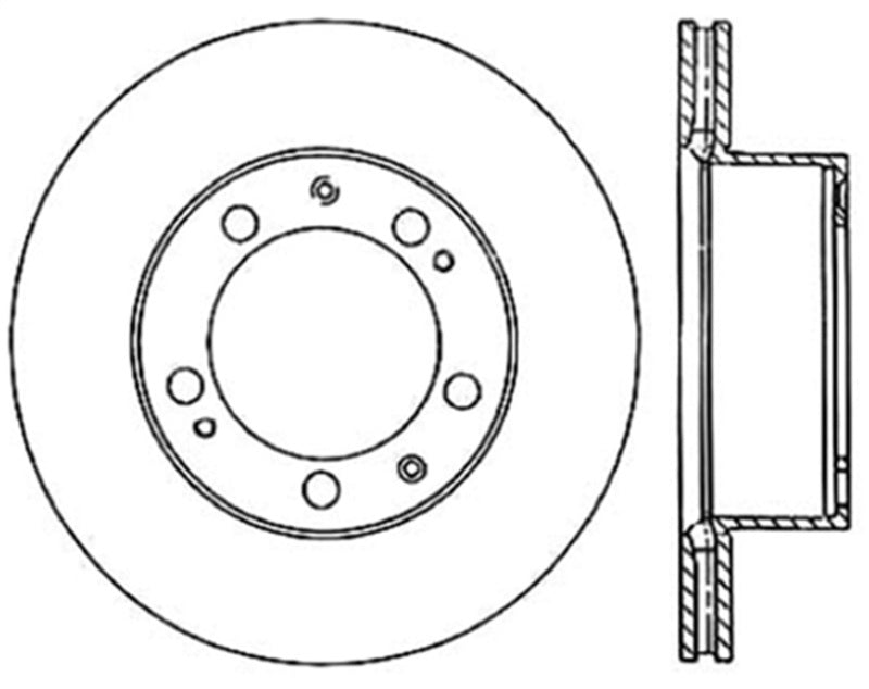 StopTech Sport Brake Rotor - Front - Left Side - Drilled - 298 mm OD - 27.9 mm Thick - 5 x 130 mm Bolt Pattern - Iron - Natural