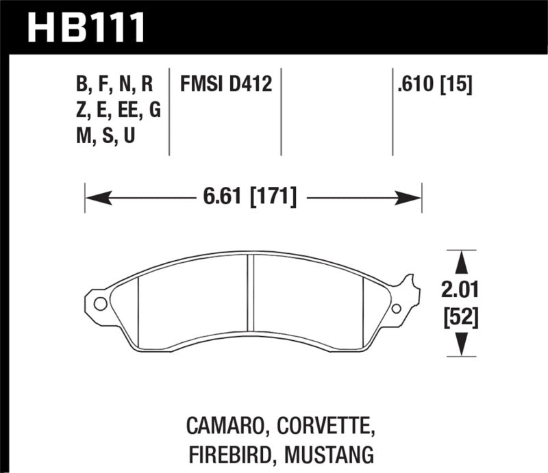 Hawk Disc Brake Pads - HPS Performance Street w/ 0.610 Thickness