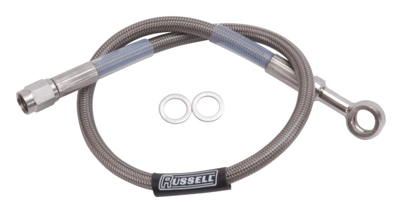 Russell 13" DOT Endura Brake Hose 10mm Banjo to #3 Straight