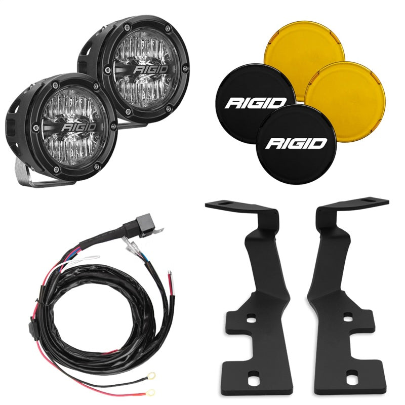 Rigid Industries TRX LED Light Assembly - Spot - 4 in Round - 28 Watts - A-Pillar Mount - Black - Dodge Ram Fullsize Truck 2019-21