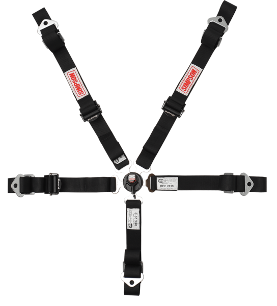 Simpson Platinum Plus 5-Point Jr. Dragster Camlock Harness - Aluminum Adjusters - Black