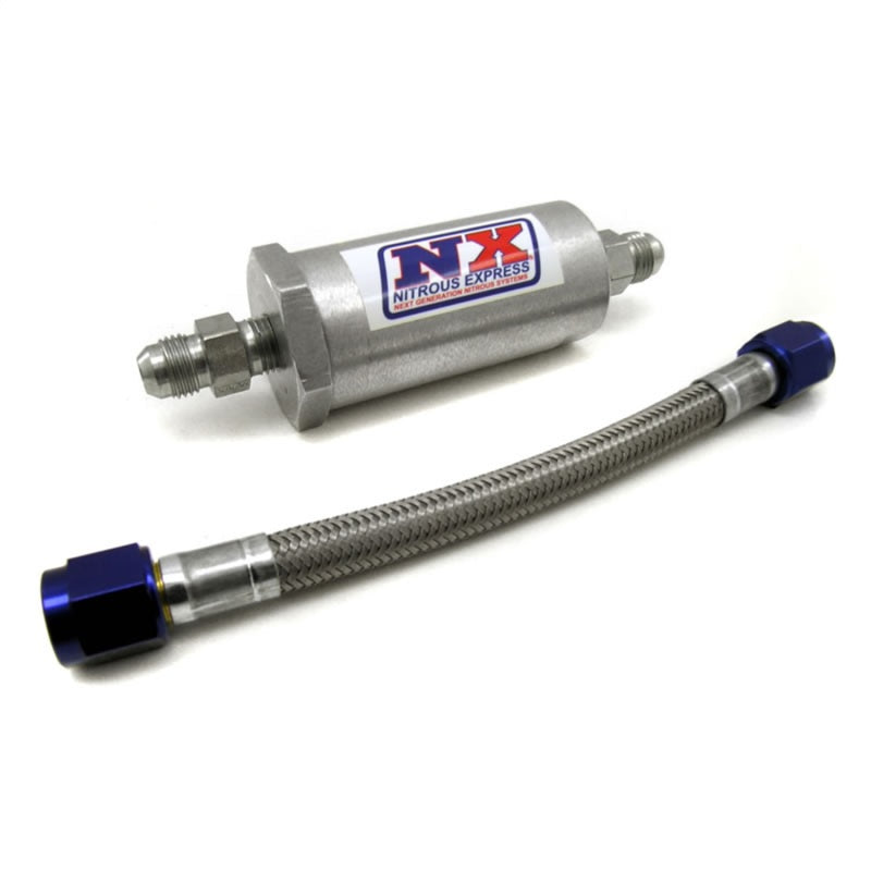 Nitrous Express NX -06 AN Pure-Flo Nitrous Filter w/7" Stainless Steel Hose