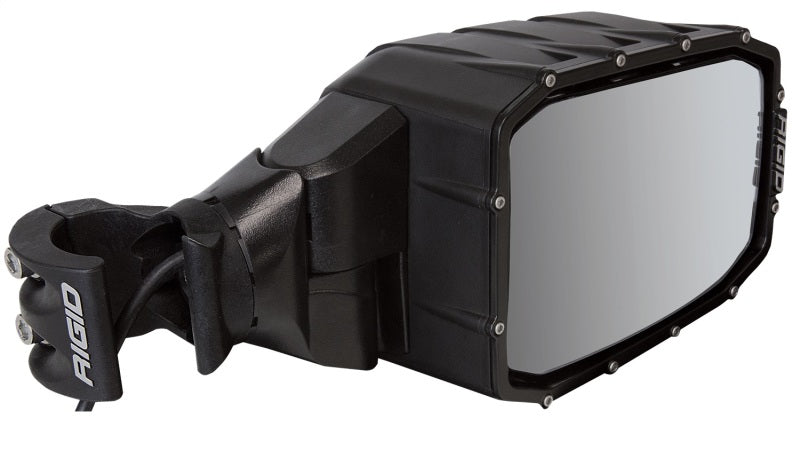 Rigid Industries Reflect Exterior Mirror - Side View - Clamp-On - 2 in Tube Mount - Adjustable - 33 Watts - Black (Pair)