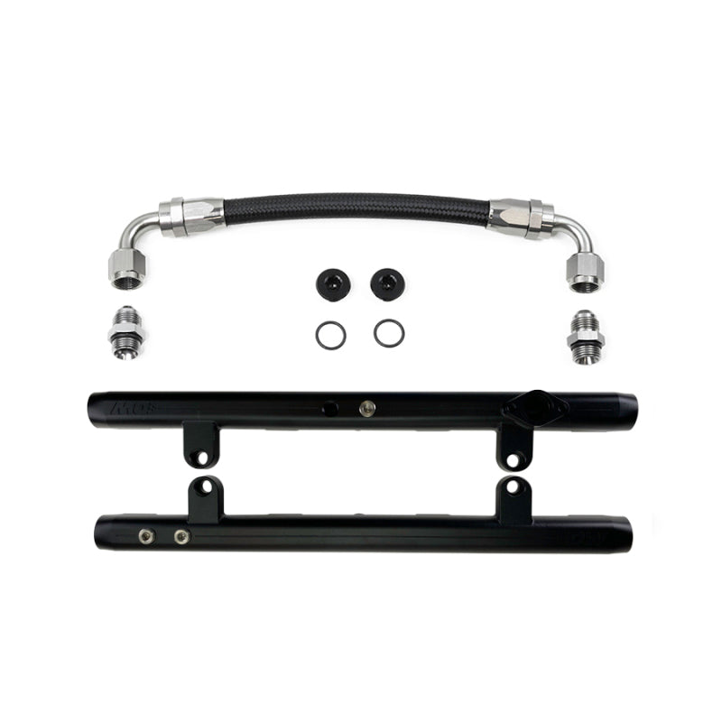 DeatschWerks Crossover Fuel Rail - Black Anodized - Ford Modular 7-305