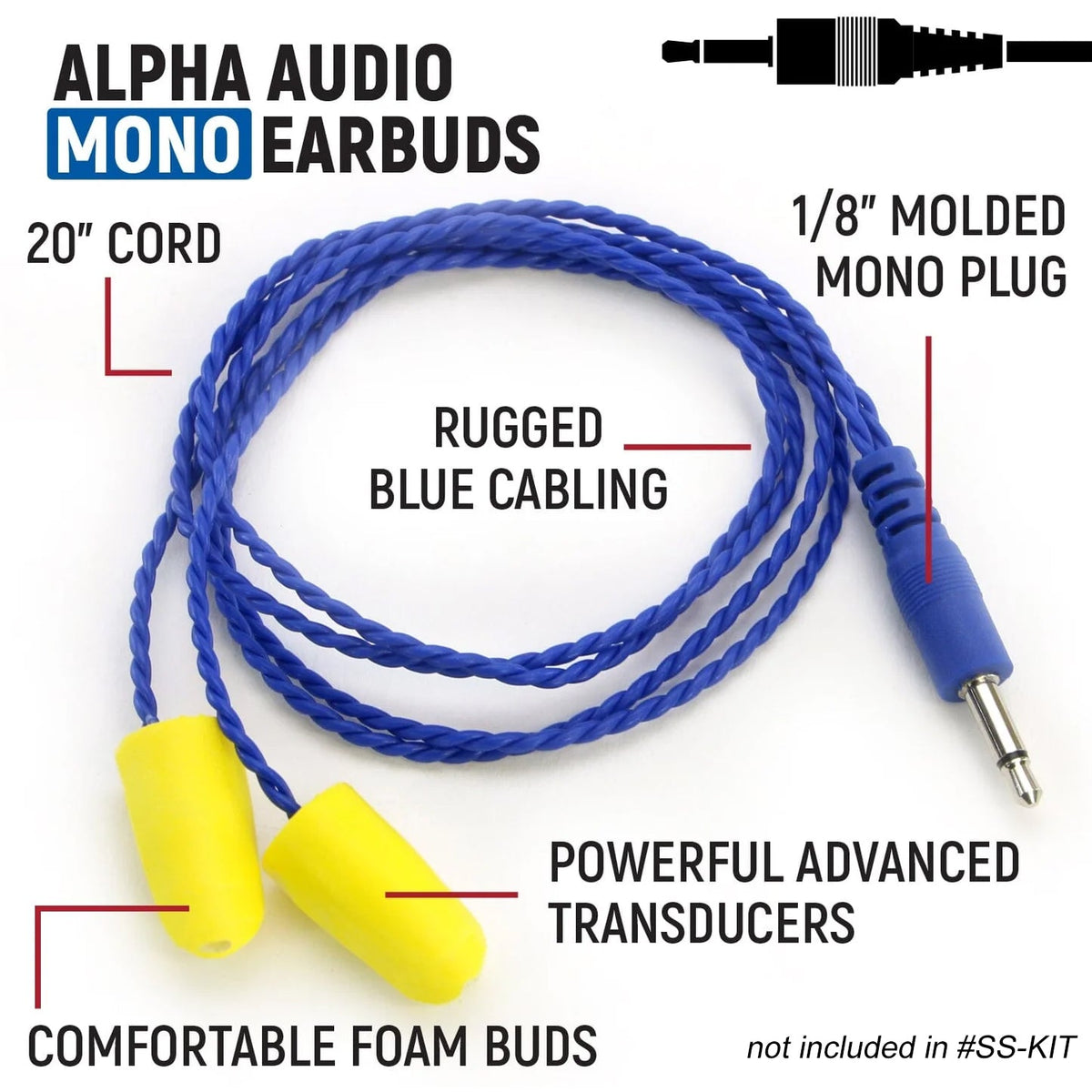 Rugged Radios Wired Driver Only Communication Kit /w RDH16 Radio Kit /w Earbuds SS-KIT-RDH-U