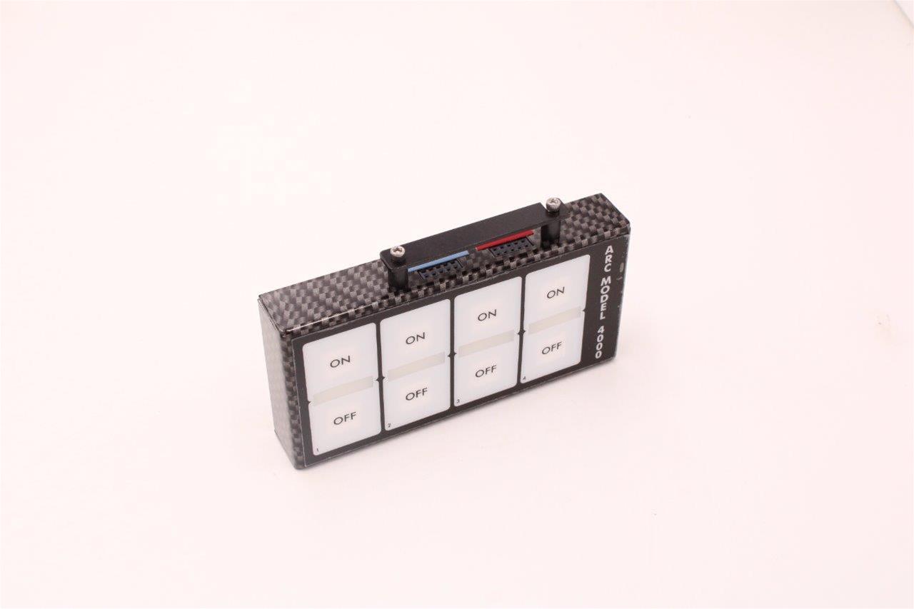 Auto Rod Controls Switch Panel - 4.875 x 2.375 in - 4 Flat Switches - Indicator Lights - Carbon Fiber 4003D