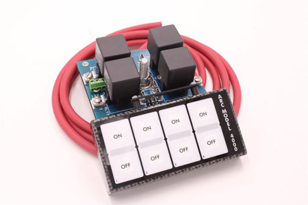 Auto Rod Controls Switch Panel - 4.875 x 2.375 in - 4 Flat Switches - Indicator Lights - Carbon Fiber 4003D