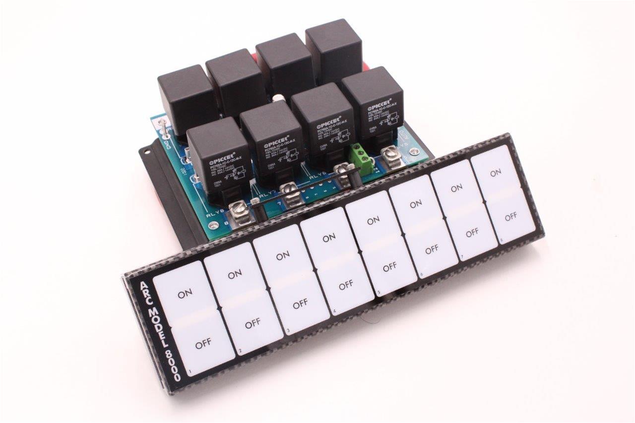 Auto Rod Controls Switch Panel - 8.75 x 2.375 in - 8 Flat Switches - Indicator Lights - Carbon Fiber 8003R