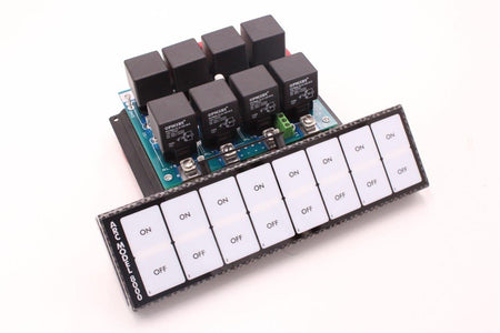 Auto Rod Controls Switch Panel - 8.75 x 2.375 in - 8 Flat Switches - Indicator Lights - Carbon Fiber 8003R