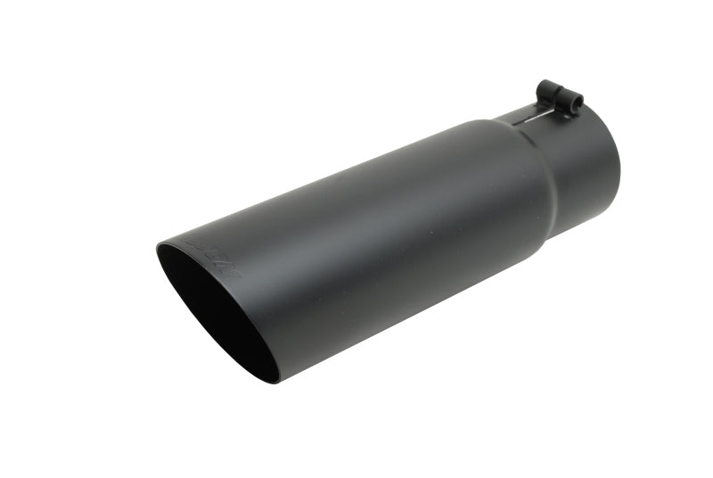 Gibson Clamp-On Exhaust Tip - 2-3/4 in Inlet - 4 in Round Outlet - 12 in Long - Single Wall - Cut Edge - Angled Cut