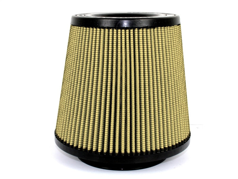 aFe Power Magnum FLOW Pro GUARD7 Clamp-On Conical Air Filter Element - 9 in Base - 7 in Top Diameter - 8 in Tall - 5-1/2 in Flange - Yellow