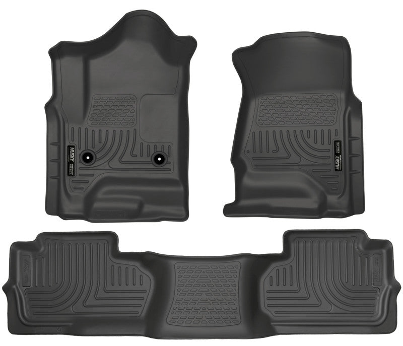 Husky Liners Weatherbeater Front / 2nd Row Floor Liner - Black - Crew Cab - GM Fullsize Truck 2014-19 98241