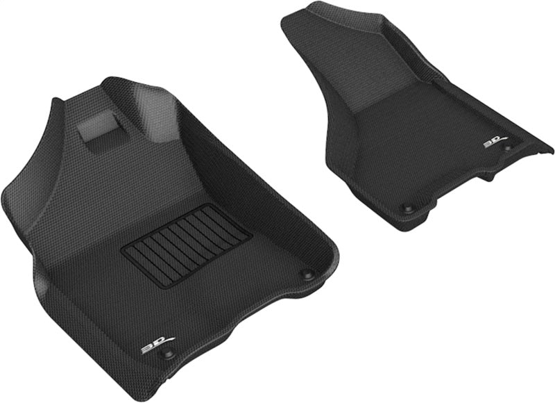 3D MAXpider Kagu Floor Liner - Front - Plastic - Black/Textured - Crew Cab - Bucket Seats - (Pair)