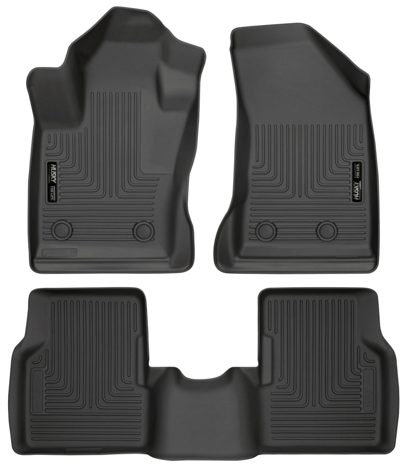 Husky Liners WeatherBeater Front / 2nd Row Floor Liner - Black - Jeep Compass 2017-23