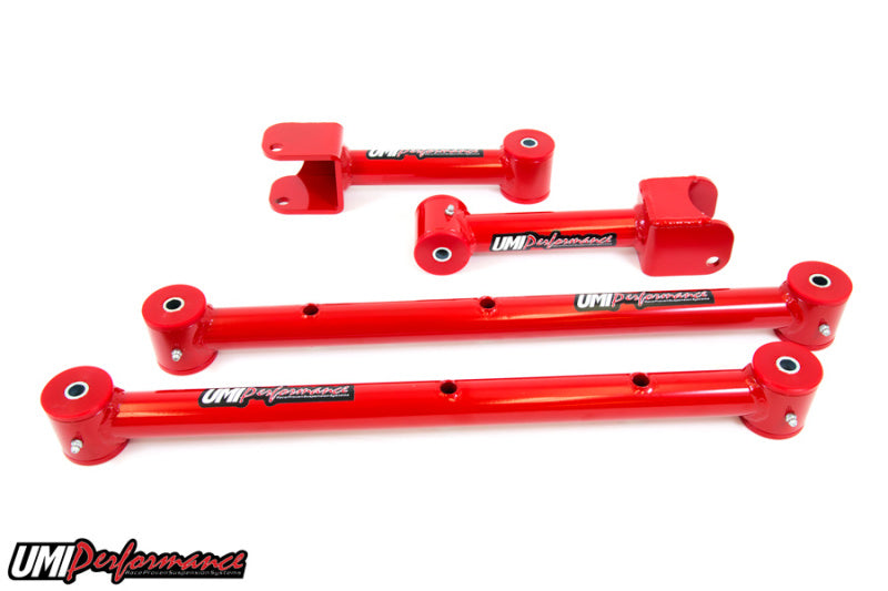 UMI Performance 1978-1988 GM G-Body Tubular Upper & Lower Control Arms Kit - Red