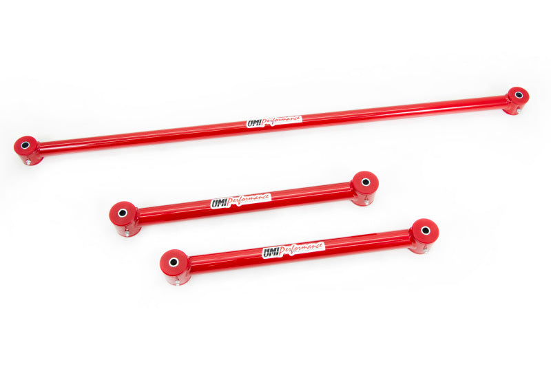 UMI 1982-2002 GM F-Body Tubular Lower Control Arms and Non-Ajustable Panhard Bar Kit - Red