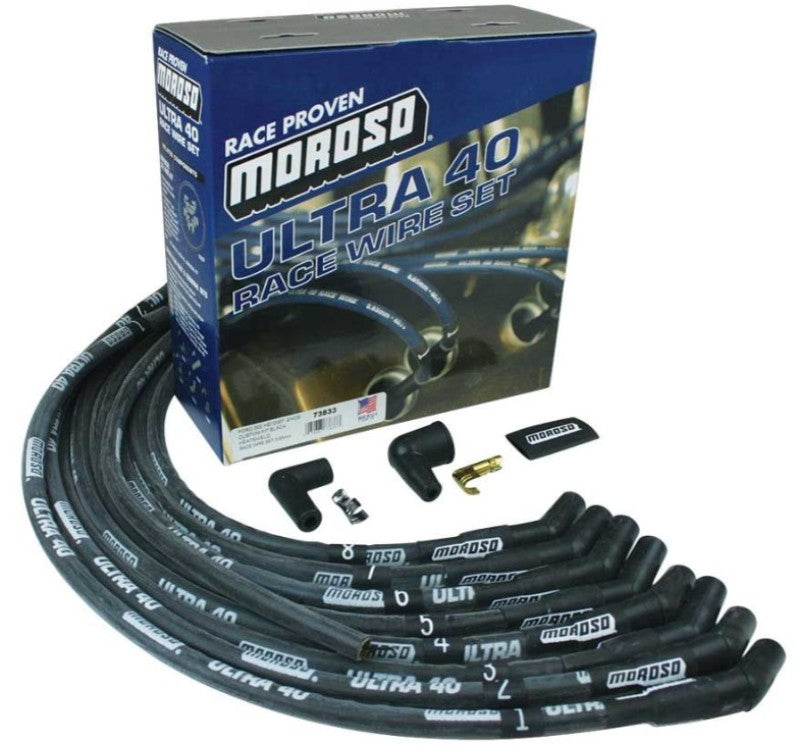 Moroso Ultra 40 Spark Plug Wire Set Sleeved Black