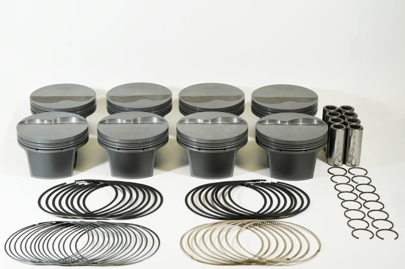 Mahle PowerPak Forged Piston Kit - Includes Rings - 4.040" Bore - 1.0 x 1.0 x 2.0 mm Ring Groove - Minus 6.0 cc - SB Ford