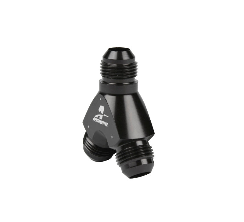 Aeromotive Y-Block Fitting - 8 AN to 2x -8 AN