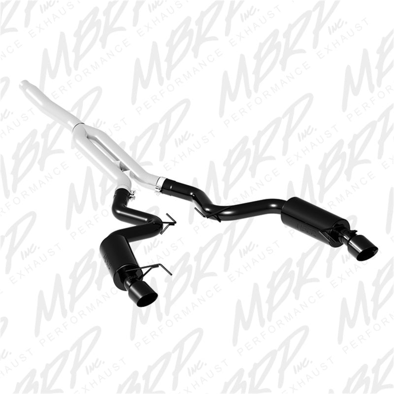 MBRP Black Series Cat-Back Exhaust System - 3" Diameter - Stainless Tip - Steel - Black Powder Coat - Ford EcoBoost 4-Cylinder - Ford Mustang 2015-17