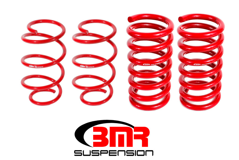 BMR Suspension Lowering Springs - Drag Version - Red - 2015-17 Mustang