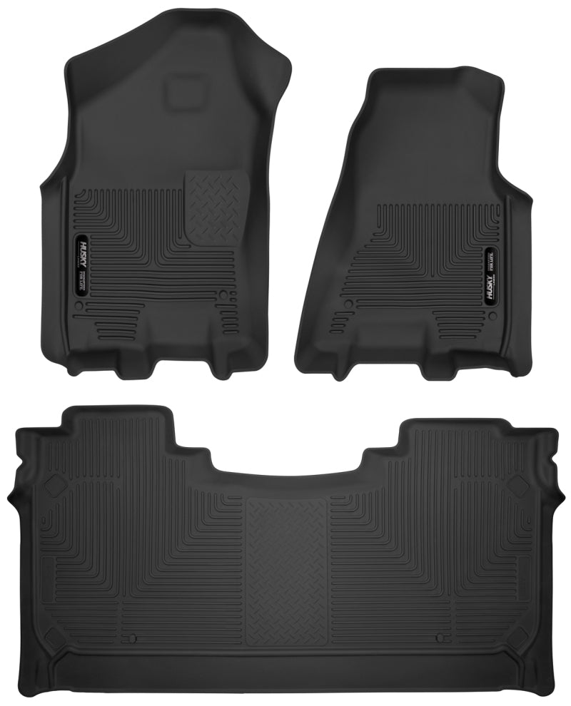 Husky Liners X-Act Contour Front / 2nd Row Floor Liner - Black / Textured - Crew Cab - Ram Fullsize Truck 2019-24