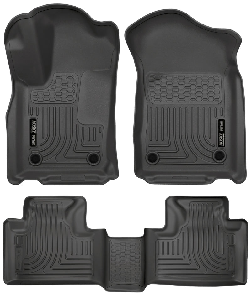 Husky Liners Weatherbeater Front / 2nd Row Floor Liner - Black - Dodge Midsize SUV / Jeep Grand Cherokee 2016-18