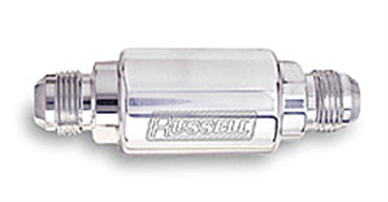 Russell Competition Fuel Filter - 3-1/4", -06 AN - Polished