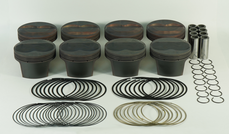 Mahle PowerPak Forged Piston and Ring Kit - 4.155 in Bore - 1.0 x 1.0 x 2.0 mm Ring Groove - Plus 11.10 cc - Small Block Chevy