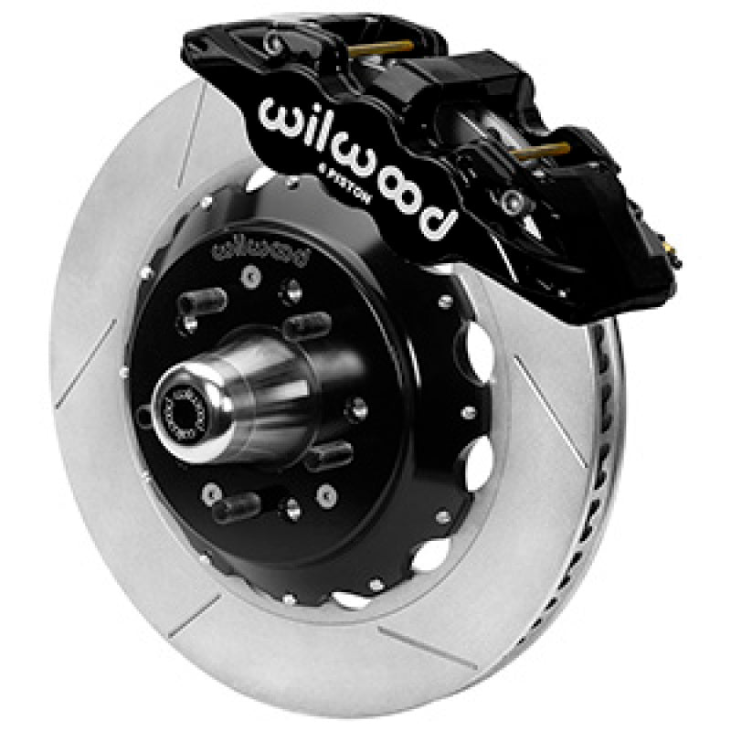 Wilwood AERO6 Big Brake Front Brake System - 6 Piston Caliper - 14.00 in Slotted Iron Rotor - Offset - Stainless - Black - GM G-Body 1980-87