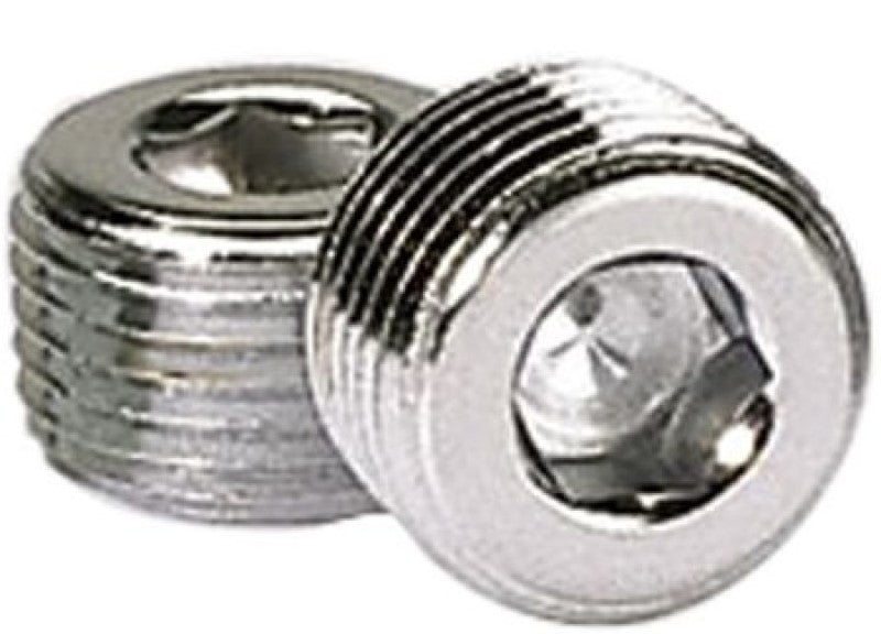 Moroso 1/2" NPT Chrome Pipe Plugs - (2 Pack)