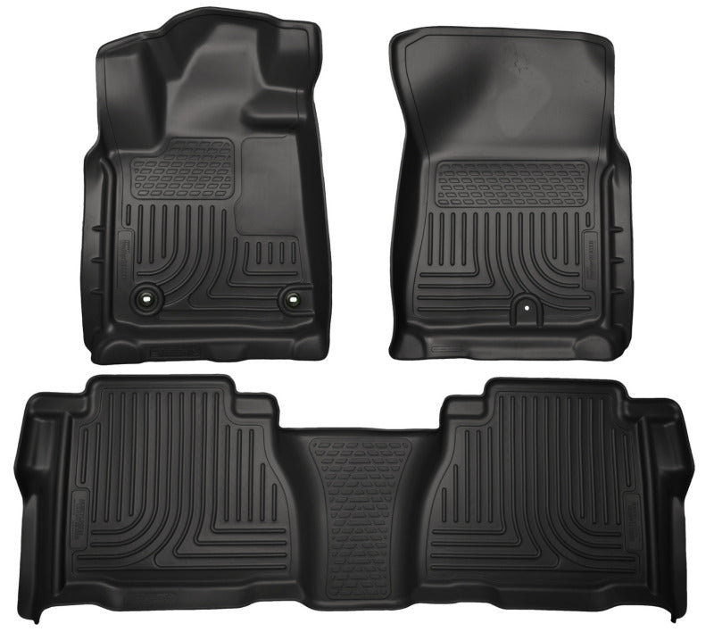 Husky Liners Weatherbeater Floor Liner - Front and 2nd Row - Plastic - Black - Crew/Double Cab