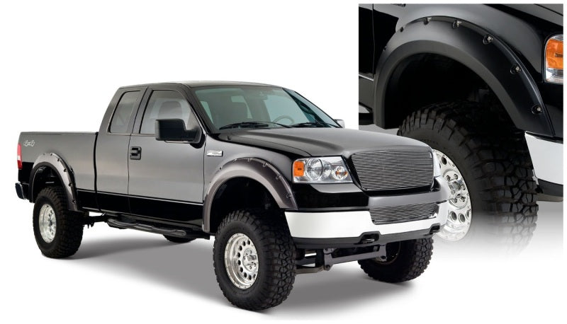 Bushwacker Pocket Style Front / Rear Fender Flare - 2 in Wide - Black - Ford / Lincoln Fullsize Truck 2004-08