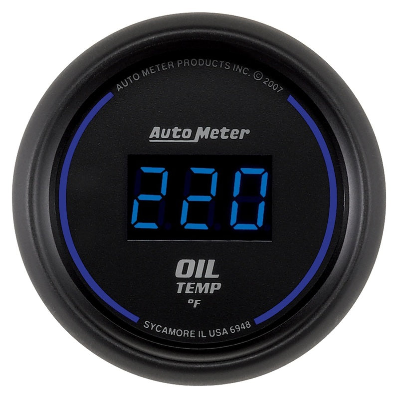 Auto Meter 2-1/16" Cobalt Oil Temp Gauge - Digital 340° F