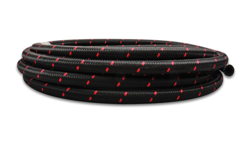 Vibrant Performance 20 Ft. Roll -10 Black Red Nylon Braided Flex Hose